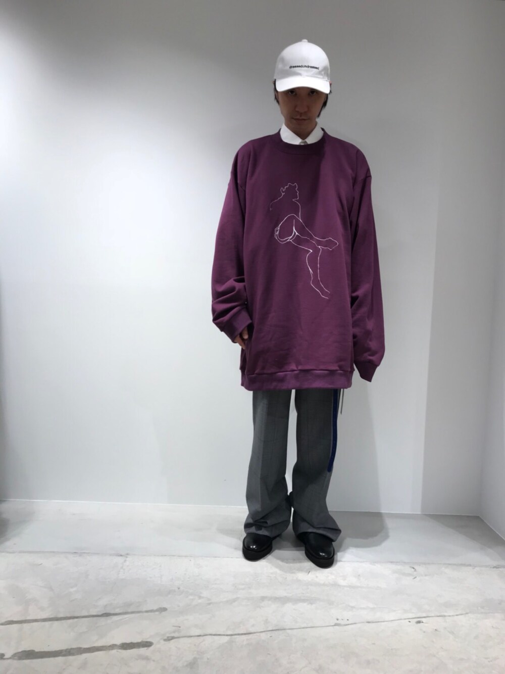 「dressedundressed、2018ＡＷ、先行受注会、4/7-4/9」｜「DRESSEDUNDRESSEDのDRESSEDUNDRESSED ネームキャップ（キャップ、ホワイト系）」を使った、fujisakiさん（メンズ・172cm）の春コーディネートの1枚目の写真