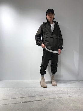 「Yeezy（イージー）のアイテム（ブーツ）」を使った、fujisakiさん（メンズ・172cm）の春コーディネート