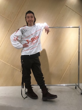 「Yeezy（イージー）のアイテム（ブーツ）」を使った、fujisakiさん（メンズ・172cm）の春コーディネート