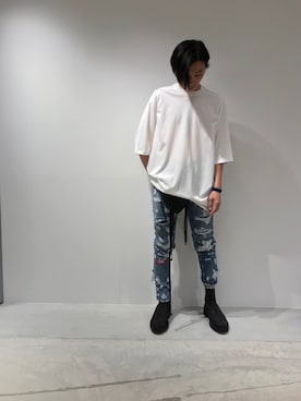 「Yeezy（イージー）のアイテム（ブーツ）」を使った、fujisakiさん（メンズ・172cm）の夏コーディネート