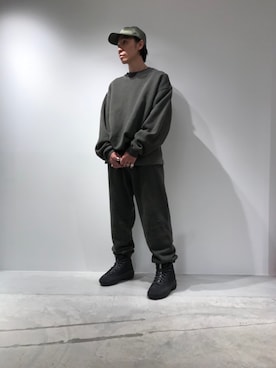 「Yeezy（イージー）のアイテム（スウェット）」を使った、fujisakiさん（メンズ・172cm）の夏コーディネート