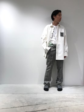 「RAF SIMONS（ラフシモンズ）のアイテム（トップス）」を使った、fujisakiさん（メンズ・172cm）の夏コーディネート