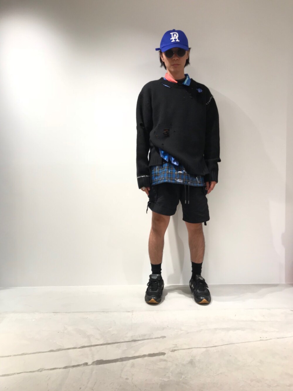 「osusume」｜「CHRISTIAN DADAのCHRISTIAN DADA ロゴエンブロイダリーベースボールキャップ（キャップ、ブルー系）」を使った、fujisakiさん（メンズ・172cm）の夏コーディネートの1枚目の写真