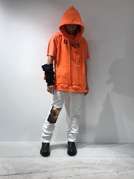 「RAF SIMONS（ラフシモンズ）のアイテム（トップス）」を使った、fujisakiさん（メンズ・172cm）の夏コーディネート