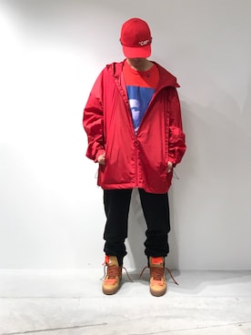 「off white（オフホワイト）のアイテム（ジャケット/アウター）」を使った、fujisakiさん（メンズ・172cm）の秋コーディネート