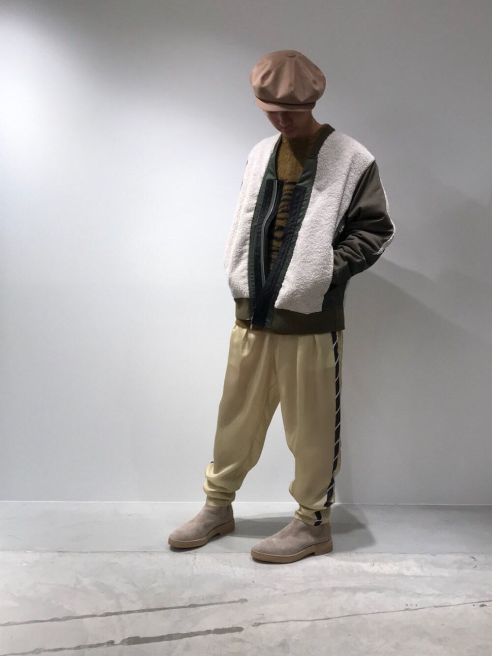 「TOGA VIRILIS、2018ＡＷ」｜「Yeezyのアイテム（ブーツ、ベージュ系）」を使った、fujisakiさん（メンズ・172cm）の秋コーディネートの1枚目の写真