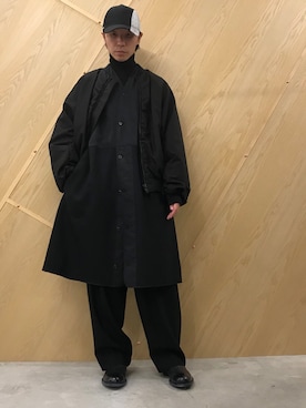 「LAD MUSICIAN（ラッドミュージシャン）のアイテム（MA-1）」を使った、fujisakiさん（メンズ・172cm）の秋コーディネート