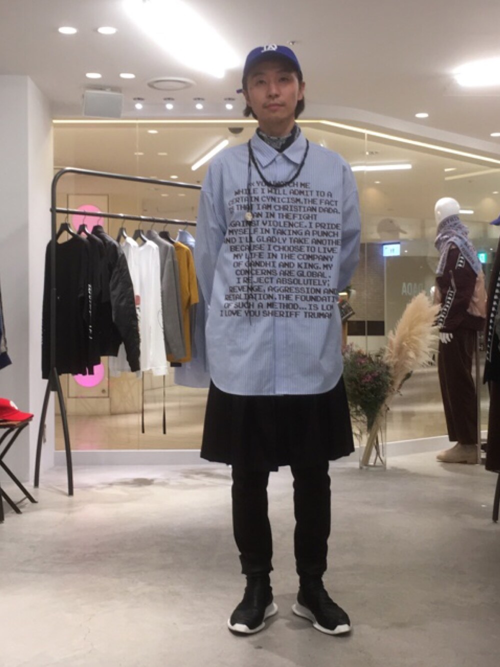 「CHRISTIAN DADA、2018ＡＷ、CHRISTIAN DADA x MIDWEST」｜「CHRISTIAN DADAのアイテム（シャツ/ブラウス、ブルー系）」を使った、fujisakiさん（メンズ・172cm）の秋コーディネートの1枚目の写真