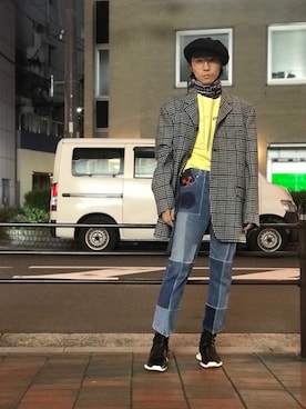 「TAKAHIROMIYASHITATheSoloIst.（タカヒロミヤシタザソロイスト）のアイテム（パンツ）」を使った、fujisakiさん（メンズ・172cm）の秋コーディネート