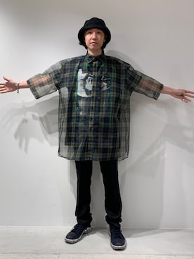 「JOHN LAWRENCE SULLIVAN（ジョンローレンスサリバン）のアイテム（スラックス）」を使った、fujisakiさん（メンズ・172cm）の冬コーディネート