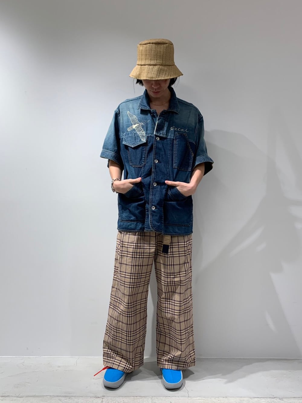 「sacai、19ss」｜「Reinhard PlankのREINHARD PLANK “PAESTUM/PAPER Q”ハット（ハット、ベージュ系）」を使った、fujisakiさん（メンズ・172cm）の春コーディネートの1枚目の写真