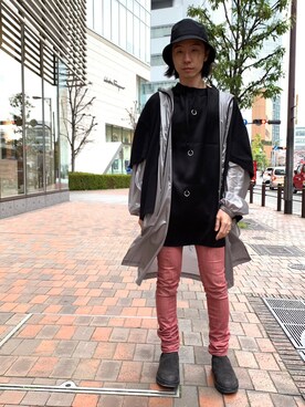 「19ss」｜「アイテム（帽子）」を使った、fujisakiさん（メンズ・172cm）の春コーディネート