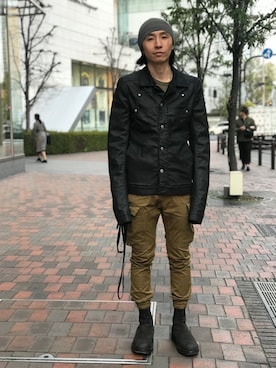 「19ss」｜「アイテム（ジャケット/アウター）」を使った、fujisakiさん（メンズ・172cm）の春コーディネート