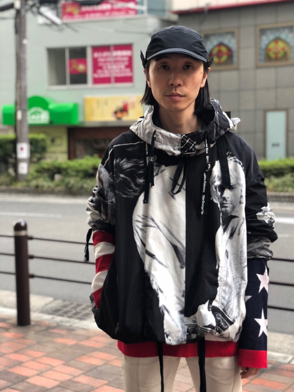 「KIJIMA TAKAYUKI、TAKAHIROMIYASHITA The SoloIst. 、19ss」｜「TAKAHIROMIYASHITATheSoloIst.のアイテム（ジャケット/アウター、ブラック系）」を使った、fujisakiさん（メンズ・172cm）の春コーディネートの1枚目の写真