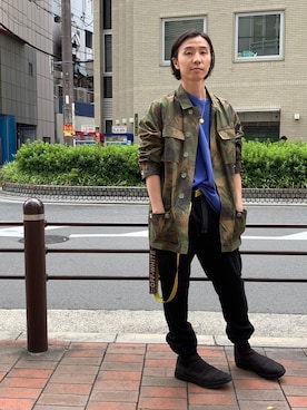 「off white（オフホワイト）のアイテム（ジャケット/アウター）」を使った、fujisakiさん（メンズ・173cm）の夏コーディネート