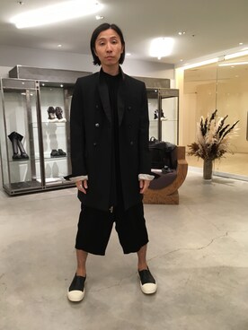 「Rick Owens（リックオウエンス）のアイテム（ジャケット/アウター）」を使った、fujisakiさん（メンズ・172cm）の夏コーディネート