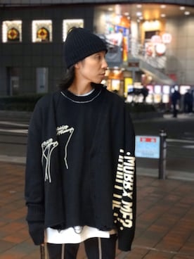「doublet（ダブレット）のアイテム（ニット/セーター）」を使った、fujisakiさん（メンズ・172cm）の冬コーディネート