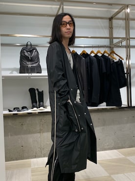 「Rick Owens（リックオウエンス）のアイテム（ジャケット/アウター）」を使った、fujisakiさん（メンズ・172cm）の冬コーディネート