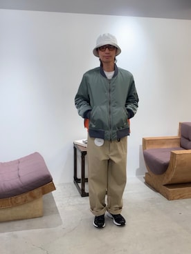 「アイテム（スニーカー、ブラック系）」を使った、fujisakiさん（メンズ・172cm）の夏コーディネート