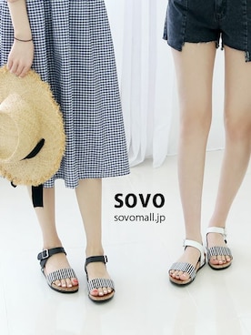 「SOVOMALLのアイテム」を使った、ソヴォさん（レディース・165cm）の夏コーディネート