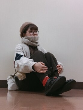 「Janiss（ジャニス）のアイテム（帽子）」を使った、けいさん（レディース・155cm）の秋コーディネート