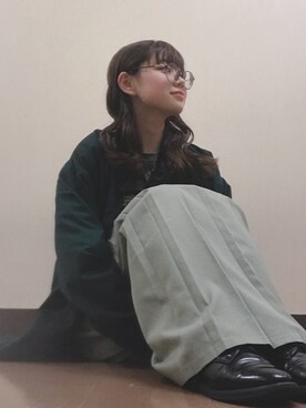 「kutir（クティール）のアイテム（ステンカラーコート）」を使った、けいさん（レディース・155cm）の春コーディネート