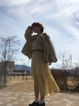 「kutir（クティール）のアイテム（マウンテンパーカー）」を使った、けいさん（レディース・155cm）の春コーディネート