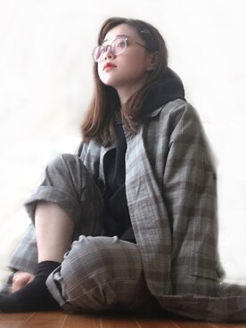 「kutir（クティール）のアイテム（ステンカラーコート）」を使った、けいさん（レディース・155cm）の春コーディネート