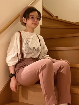 「Janiss（ジャニス）のアイテム（帽子）」を使った、けいさん（レディース・155cm）の秋コーディネート