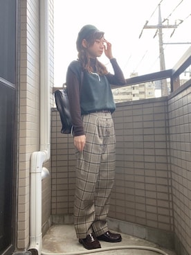 「Bleu Bleuet（ブルーブルーエ）のアイテム（ハンチング/ベレー帽）」を使った、けいさん（レディース・155cm）の秋コーディネート