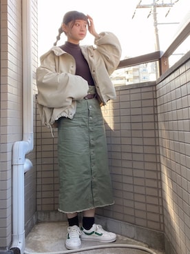 「kutir（クティール）のアイテム（マウンテンパーカー）」を使った、けいさん（レディース・155cm）の冬コーディネート