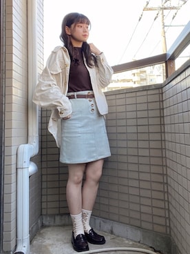 「kutir（クティール）のアイテム（その他アウター）」を使った、けいさん（レディース・155cm）の春コーディネート