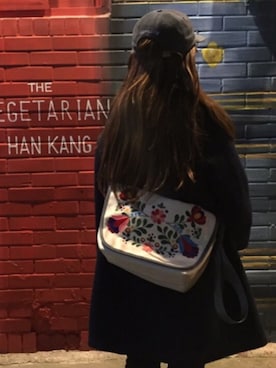 「hat」｜「アイテム（チェスターコート）」を使った、double_quotesさん（レディース・158cm）の春コーディネート