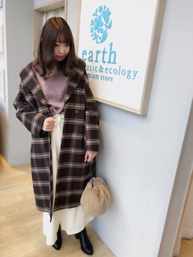 「earth music&ecology（アースミュージックアンドエコロジー）のアイテム（ジャケット/アウター）」を使った、mikaさん（レディース・158cm）の冬コーディネート