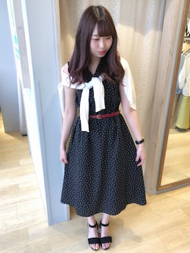 「earth music&ecology（アースミュージックアンドエコロジー）のアイテム（ベルト）」を使った、mikaさん（レディース・158cm）の春コーディネート