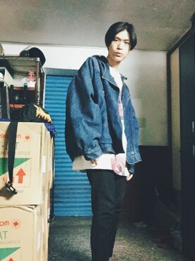 「A.Kのアイテム」を使った、吳さん（メンズ・168cm）の春コーディネート