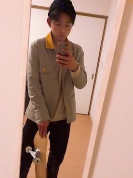 「スケボー」｜「アイテム（スウェット）」を使った、征龍さん（メンズ・175cm）の冬コーディネート