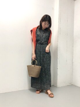 「アイテム（アンサンブル、オレンジ系）」を使った、handa  さん（レディース・154cm）の春コーディネート