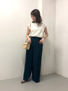 「アイテム（パンプス、グレー系）」を使った、handa  さん（レディース・154cm）の春コーディネート