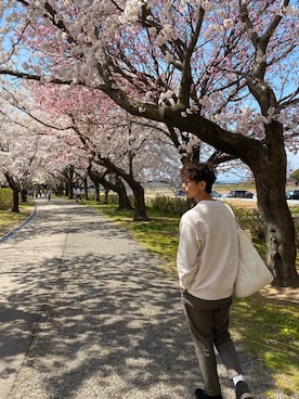 「Saturdays NYC（サタデーズ ニューヨークシティ ）のアイテム（スラックス）」を使った、あさん（メンズ・174cm）の春コーディネート