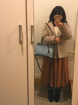 「FENDI」｜「アイテム（その他アウター）」を使った、kiyaさん（レディース・147cm）の冬コーディネート