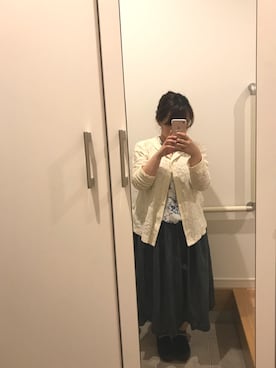 「オールウェイズのパーカ（パーカー、ホワイト系）」を使った、kiyaさん（レディース）の春コーディネート