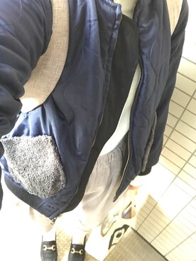 「POU DOU DOU（プードゥドゥ）のアイテム（ブルゾン）」を使った、べるみさん（レディース・160cm）の秋コーディネート