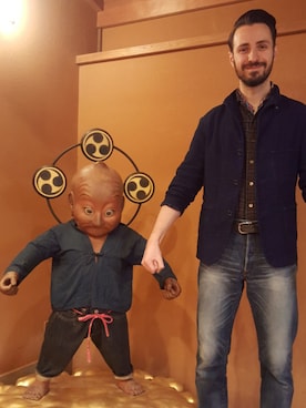 「45R」｜「アイテム（カバーオール）」を使った、ロマンさん（メンズ・183cm）の秋コーディネート