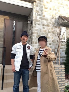 「AVIREX（アヴィレックス）のアイテム（トレンチコート）」を使った、Ishida Yuyaさん（メンズ・165cm）の春コーディネート