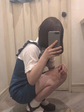 「平成最後のWEARISTAセンバツ」｜「アイテム（ジャンパースカート）」を使った、林檎さん（レディース・156cm）の春コーディネート
