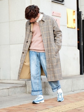 「A.P.C.（アーペーセー）のアイテム（スニーカー）」を使った、こーきさん（メンズ・166cm）の冬コーディネート