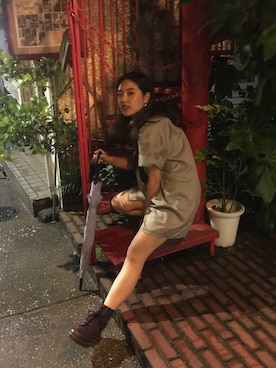 「アイテム（ブーツ、パープル系）」を使った、YUKAさん（レディース・160cm）の夏コーディネート
