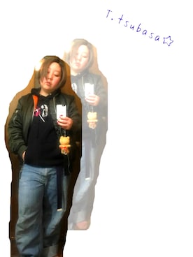 「ウィッグ」｜「アイテム（ブルゾン）」を使った、つばささんさん（レディース・153cm）の冬コーディネート