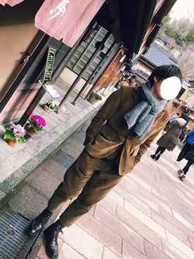 「HACKNEY UNION WORKHOUSE（ハックニーユニオンワークハウス）のアイテム（ジャケット/アウター）」を使った、道下さん（メンズ・179cm）の冬コーディネート
